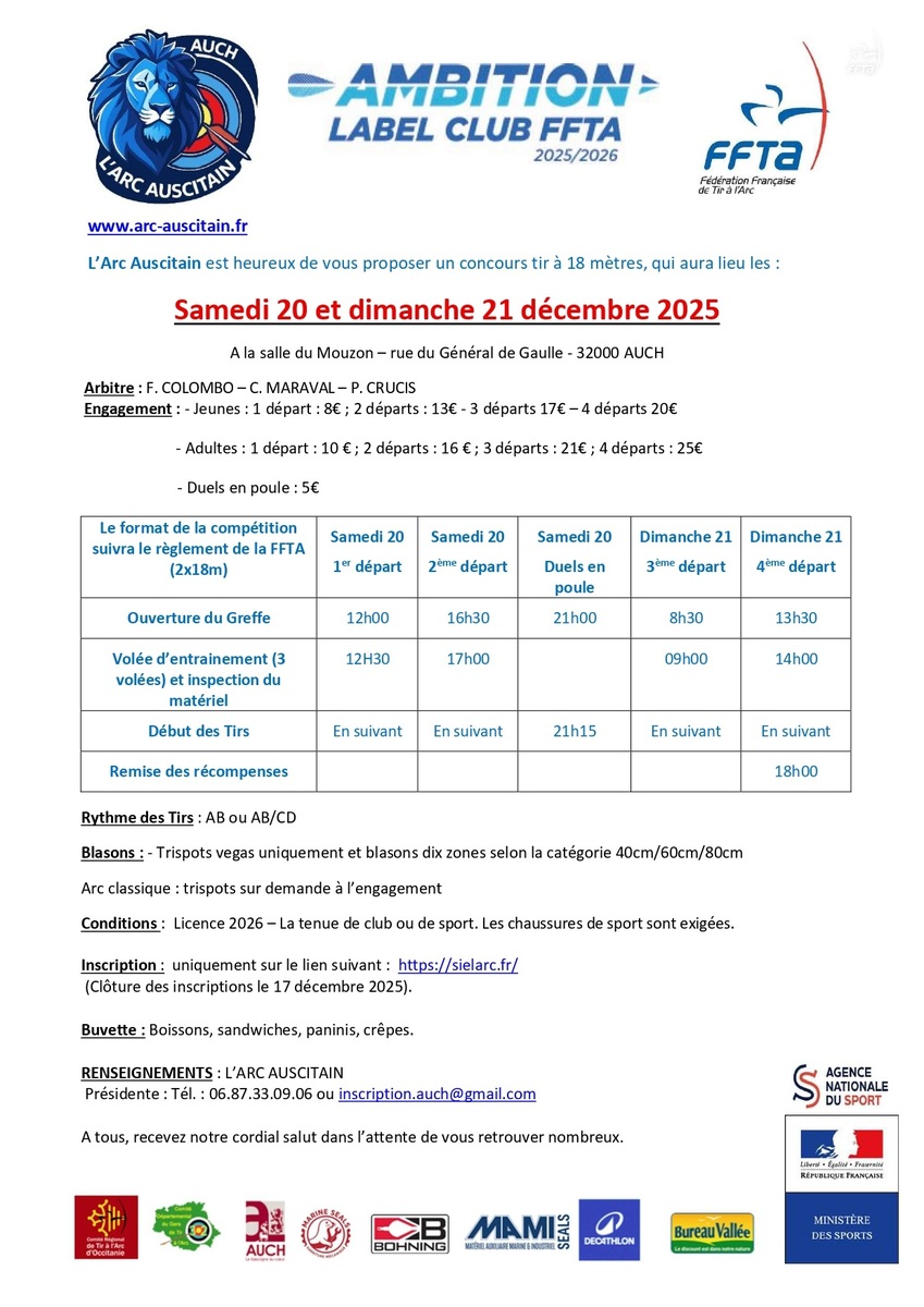 Concours 2x18 mètres - AUCH